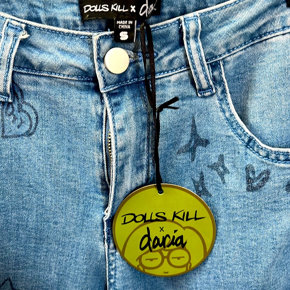 ✨🆕BNWT!SOLD OUT!Dolls Kill X Daria Wide Legged Jeans! Sz Small!NEVER WORN!RARE✨ - Picture 3 of 16